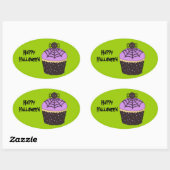 Spooky Pumpkin Cupcake/Halloween Goody-Bag Sticker (Vel)