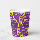 Spooky Pumpkin Custom Halloween Paper Cups Papieren Bekers (Rechts)