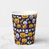 Spooky Pumpkin Custom Halloween Paper Cups Papieren Bekers (Links)