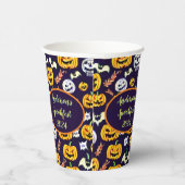 Spooky Pumpkin Custom Halloween Paper Cups Papieren Bekers (Rechts)