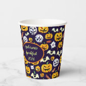 Spooky Pumpkin Custom Halloween Paper Cups Papieren Bekers (Voorkant)