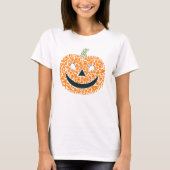 Spooky Pumpkin Dog Cat Paw Print Jack O'Lantern T-shirt (Voorkant)