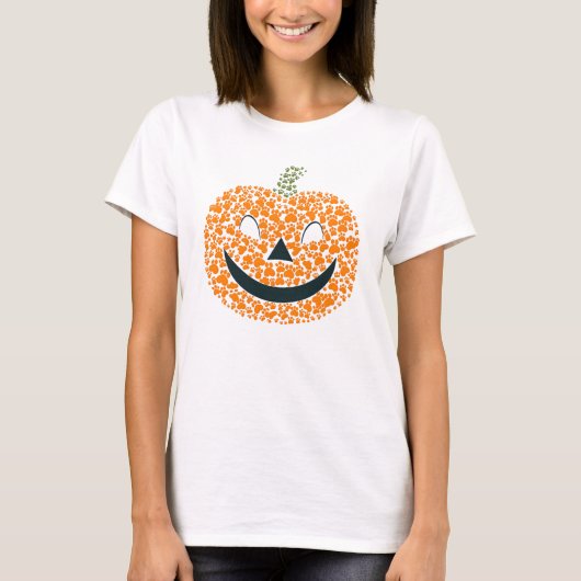 Spooky Pumpkin Dog Cat Paw Print Jack O'Lantern T-shirt (Voorkant)
