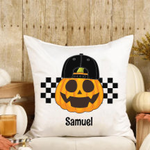 Spooky Pumpkin Dude Retro Boys Naam Herfst Hallowe