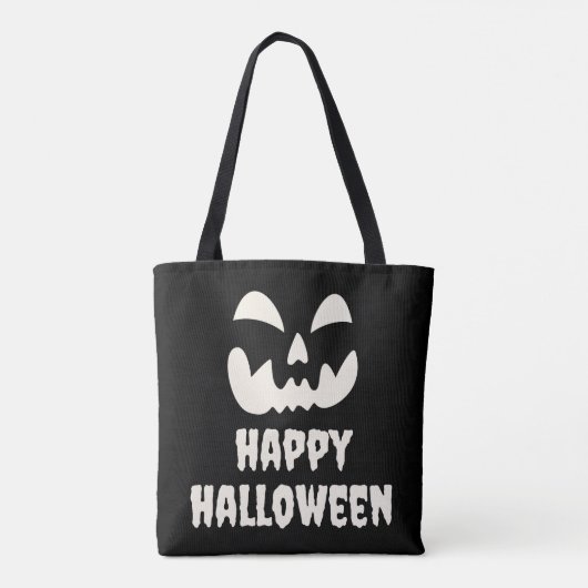 Spooky Pumpkin Face Happy Hallowen Tote Bag (Achterkant)