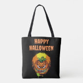 Spooky Pumpkin Face Happy Hallowen Tote Bag (Achterkant)