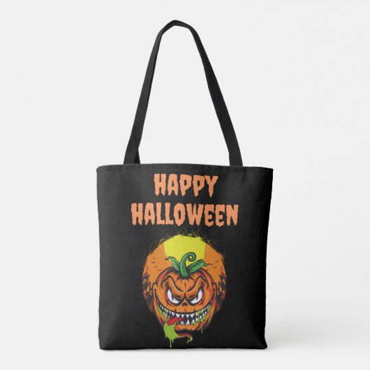 Spooky Pumpkin Face Happy Hallowen Tote Bag (Achterkant)