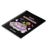 Spooky Pumpkin Faced Skeleton Fun Happy Summerween Notitieboek (Linkerzijde)