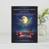 Spooky Pumpkin Field Halloween Party Uitnodiging (Staand voorkant)