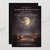 Spooky Pumpkin Field Halloween Party Uitnodiging (Voorkant / Achterkant)