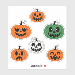 Spooky Pumpkin Gezichten Scrapbook Stickers Blad