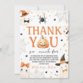 Spooky Pumpkin Ghost Bedankt Kaart (Voorkant)