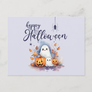 Spooky Pumpkin Ghost Halloween Briefkaart