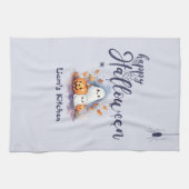 Spooky Pumpkin Ghost Halloween Keuken Handdoek (Horizontaal)