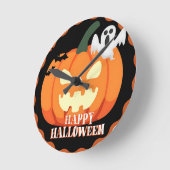 Spooky Pumpkin & Ghost Halloween klok (Hoek)