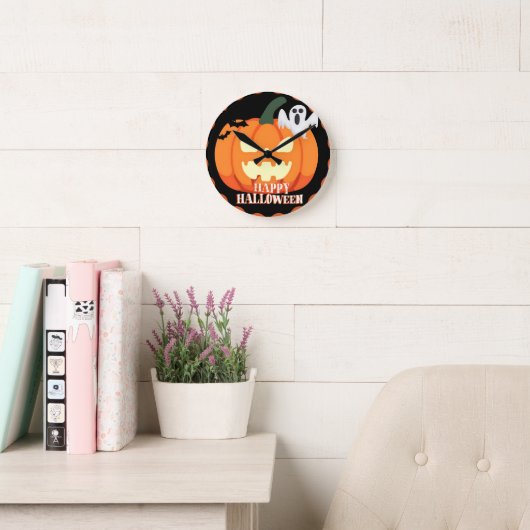 Spooky Pumpkin & Ghost Halloween klok (Leeskamer)