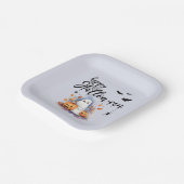 Spooky Pumpkin Ghost Halloween Paper Borden Papieren Bordje (Gebogen)