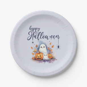 Spooky Pumpkin Ghost Halloween Paper Borden Papieren Bordje
