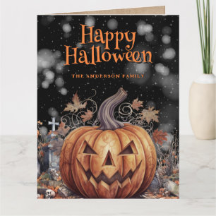 Spooky Pumpkin Ghost Happy Halloween Kaart