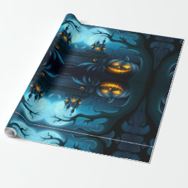 Spooky Pumpkin & Ghost Wrapping Paper for Parties Cadeaupapier