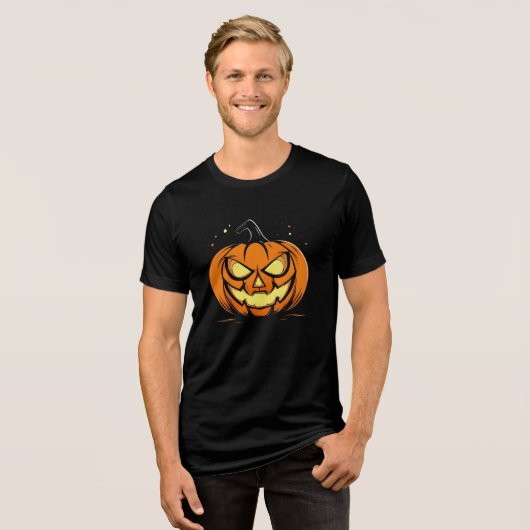 Spooky Pumpkin Glow Halloween T-shirt (Voorkant volledig)