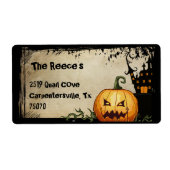 Spooky Pumpkin Halloween Adresetiketten Etiket (Voorkant)