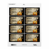 Spooky Pumpkin Halloween Adresetiketten Etiket (Full Sheet)