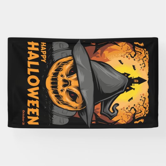 Spooky Pumpkin Halloween Banner (Horizontaal)