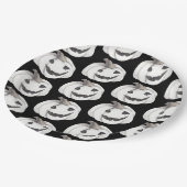 Spooky Pumpkin Halloween Black Jack-O'-Lantern Papieren Bordje (Gekanteld)