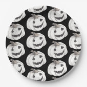 Spooky Pumpkin Halloween Black Jack-O'-Lantern Papieren Bordje (Voorkant)
