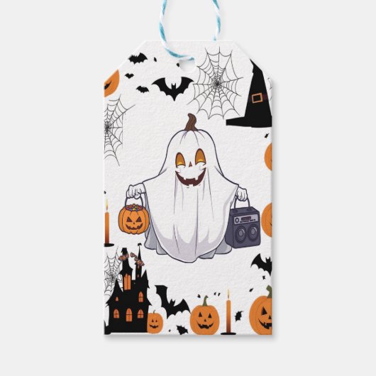 Spooky Pumpkin Halloween Cadeaulabel (Voorkant)