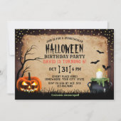 Spooky Pumpkin Halloween Costume Birthday Party Kaart (Voorkant)