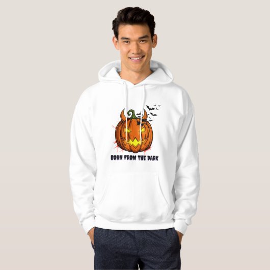 Spooky Pumpkin Halloween Hoodie - Bats (Voorkant volledig)