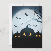 Spooky Pumpkin Halloween met gehakt huis en maan Kaart (Achterkant)