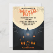 Spooky Pumpkin Halloween met gehakt huis en maan Kaart (Voorkant)