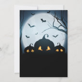 Spooky Pumpkin Halloween met gehakt huis en maan Kaart (Achterkant)