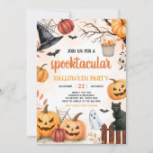 Spooky Pumpkin Halloween Party Kaart (Voorkant)