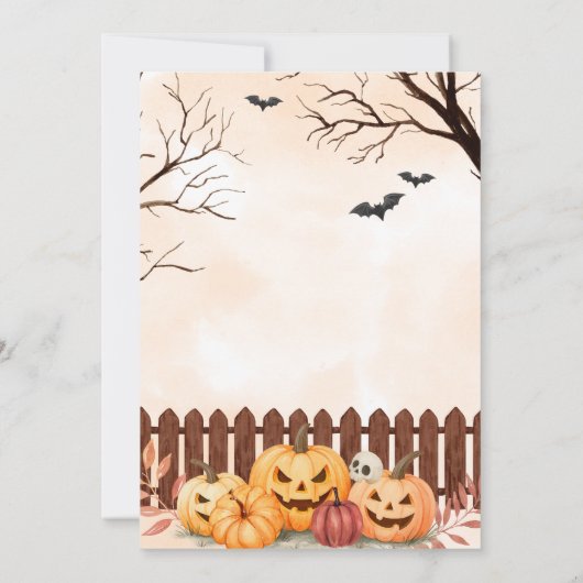 Spooky Pumpkin Halloween Party Kaart (Achterkant)