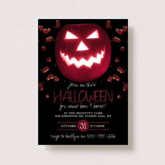 Spooky Pumpkin Halloween Party Kaart