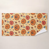 Spooky Pumpkin Halloween Pattern Badhanddoek (Badhanddoek)
