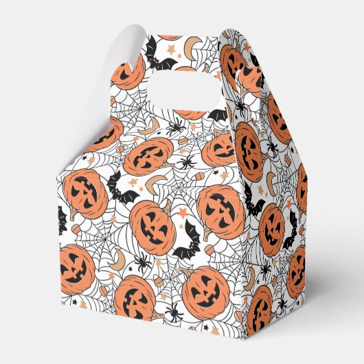 Spooky Pumpkin Halloween Pattern Bedankdoosjes (Achterkant)