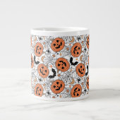 Spooky Pumpkin Halloween Pattern Grote Koffiekop (Voorkant)