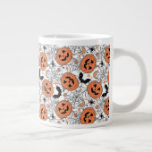 Spooky Pumpkin Halloween Pattern Grote Koffiekop (Rechts)