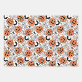 Spooky Pumpkin Halloween Pattern Inpakpapier Vel (Voorkant)