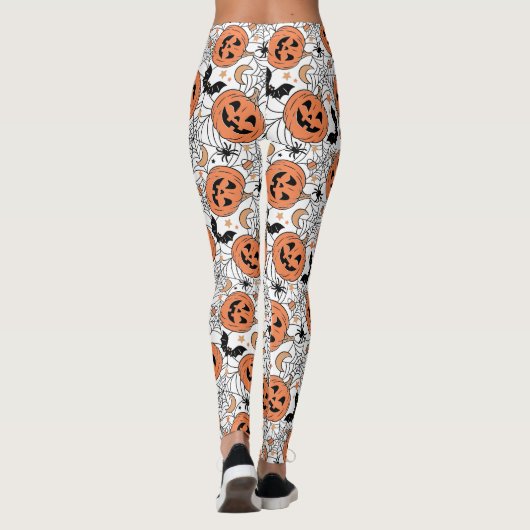 Spooky Pumpkin Halloween Pattern Leggings (Achterkant)