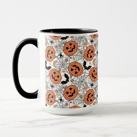 Spooky Pumpkin Halloween Pattern Mok (Links)