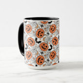 Spooky Pumpkin Halloween Pattern Mok (Voorkant links)