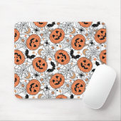 Spooky Pumpkin Halloween Pattern Muismat (Met muis)