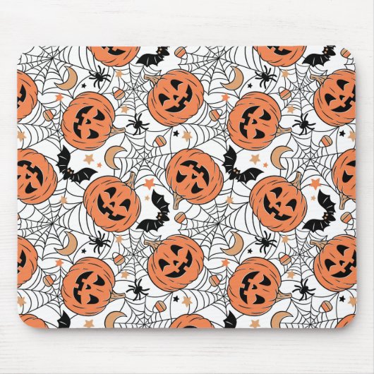 Spooky Pumpkin Halloween Pattern Muismat (Voorkant)