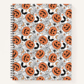 Spooky Pumpkin Halloween Pattern Notitieboek (Voorkant)